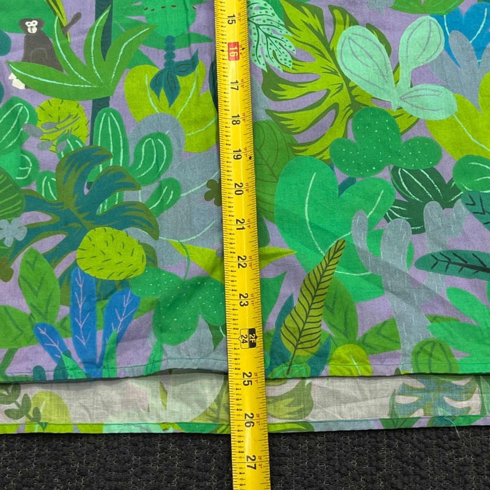 Vilagallo Tropical Jungle Print Cotton Button Up Shirt Green Purple Size 42 - Picture 8 of 8